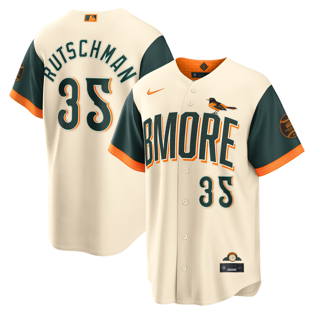 Baltimore Orioles Adley Rutschman Nike 2026 City Connect Stadium Jersey - Cream MLB Team Jersey Baseball Fan Apparel