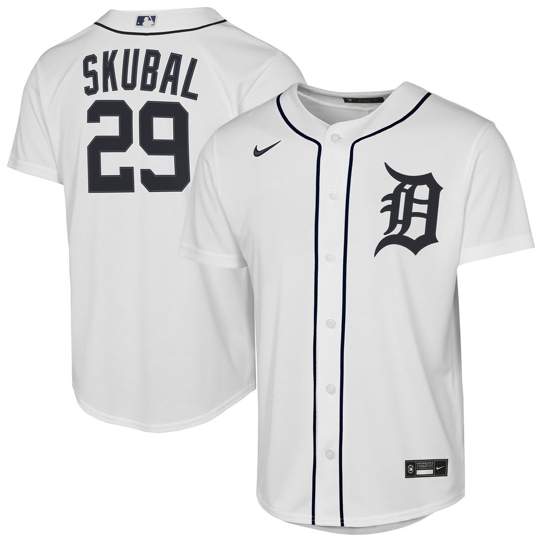Detroit Tigers Tarik Skubal Nike Youth Home Replica Player Jersey - White MLB Team Jersey Baseball Fan Apparel