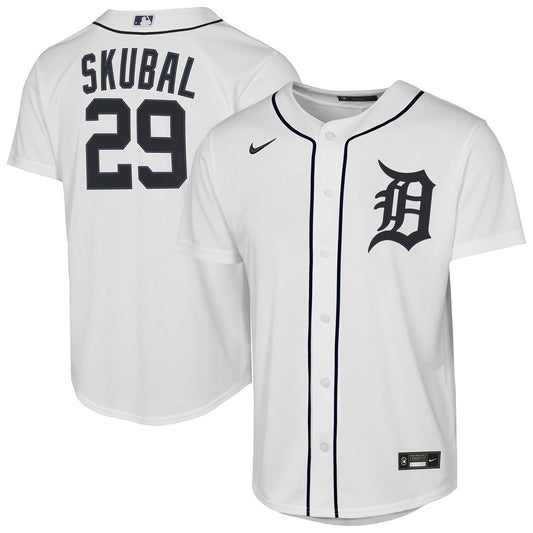Detroit Tigers Tarik Skubal Nike Youth Home Replica Player Jersey - White MLB Team Jersey Baseball Fan Apparel