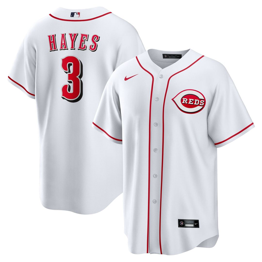 Cincinnati Reds Ke'Bryan Hayes Nike Home Replica Jersey - White MLB Team Jersey Baseball Fan Apparel