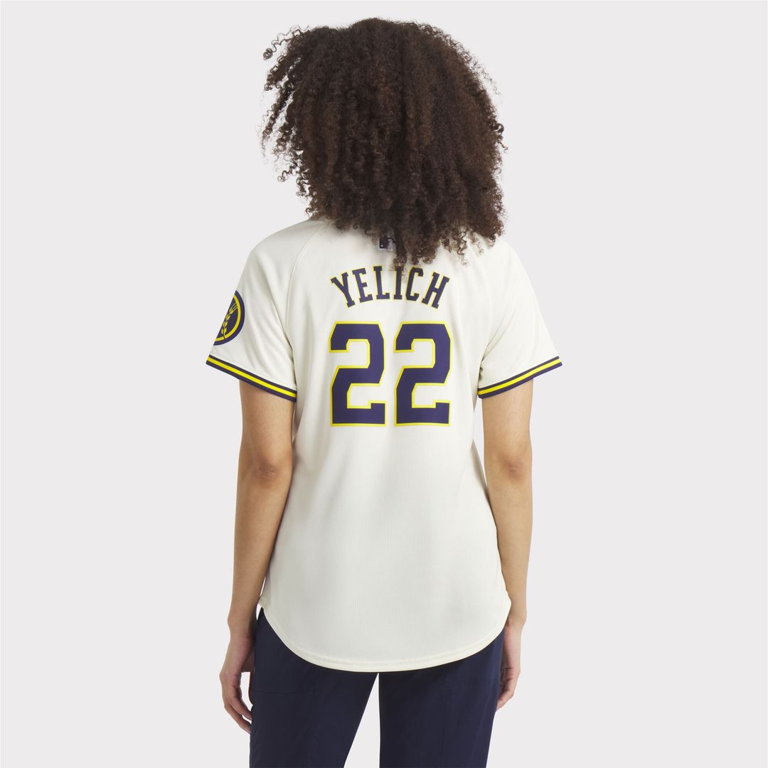Milwaukee Brewers Christian Yelich Nike Women's Home Limited Player Jersey - Cream MLB Team Jersey Baseball Fan Apparel
