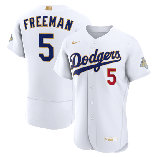Los Angeles Dodgers Freddie Freeman Nike 2026 Gold Collection Authentic Jersey - White MLB Team Jersey Baseball Fan Apparel