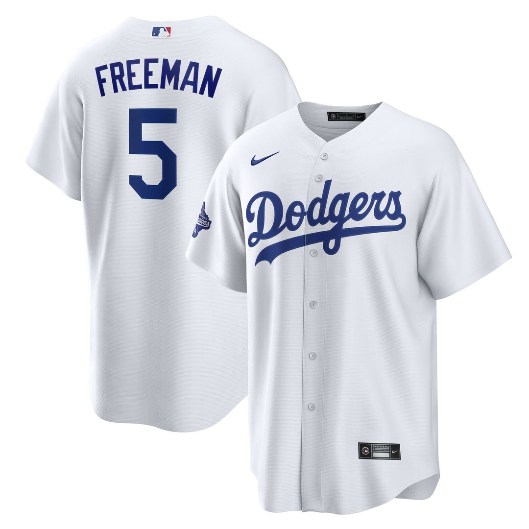 Los Angeles Dodgers Freddie Freeman Nike Home 2025 World Series Champions Replica Jersey - White MLB Team Jersey Baseball Fan Apparel
