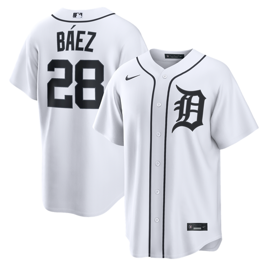 Detroit Tigers Javier Báez Nike Home Replica Jersey - White MLB Team Jersey Baseball Fan Apparel