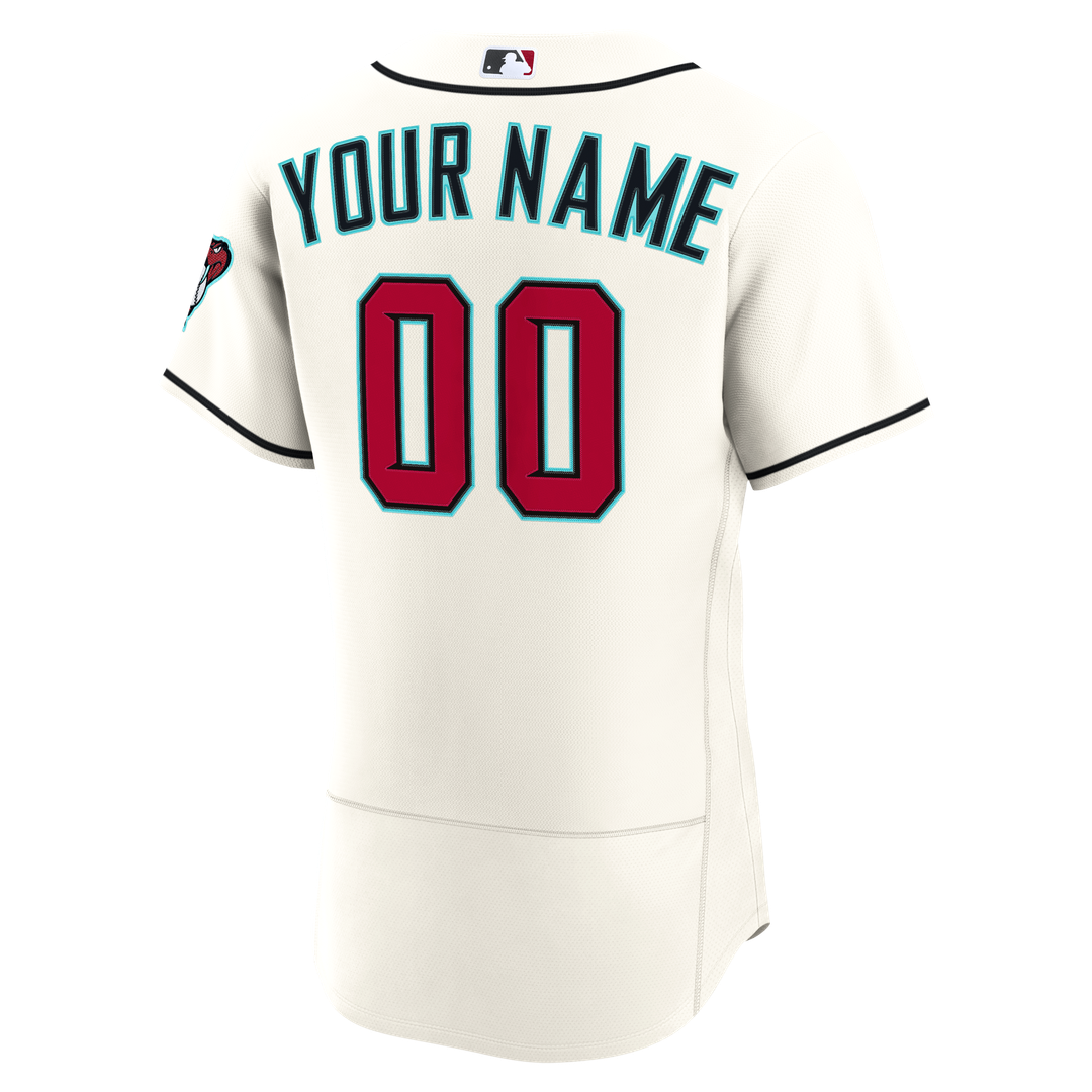 Arizona Diamondbacks Nike Home Authentic Custom Jersey - Cream MLB Team Jersey Baseball Fan Apparel