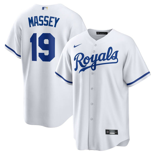 Kansas City Royals Michael Massey Nike Home Replica Jersey - White MLB Team Jersey Baseball Fan Apparel
