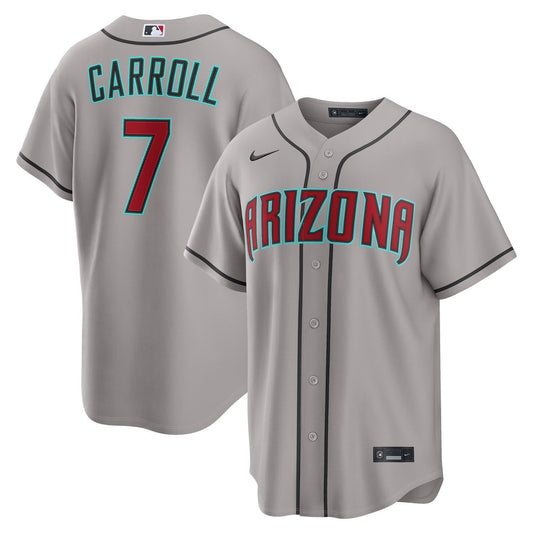 Arizona Diamondbacks Corbin Carroll Nike Road Replica Jersey - Gray MLB Team Jersey Baseball Fan Apparel