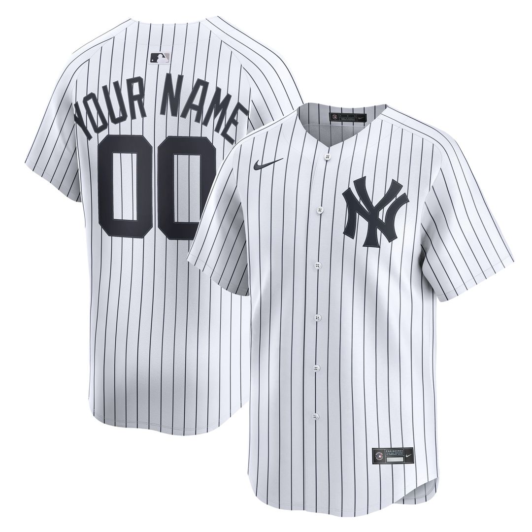 New York Yankees Nike Home Limited Custom Jersey - White MLB Team Jersey Baseball Fan Apparel