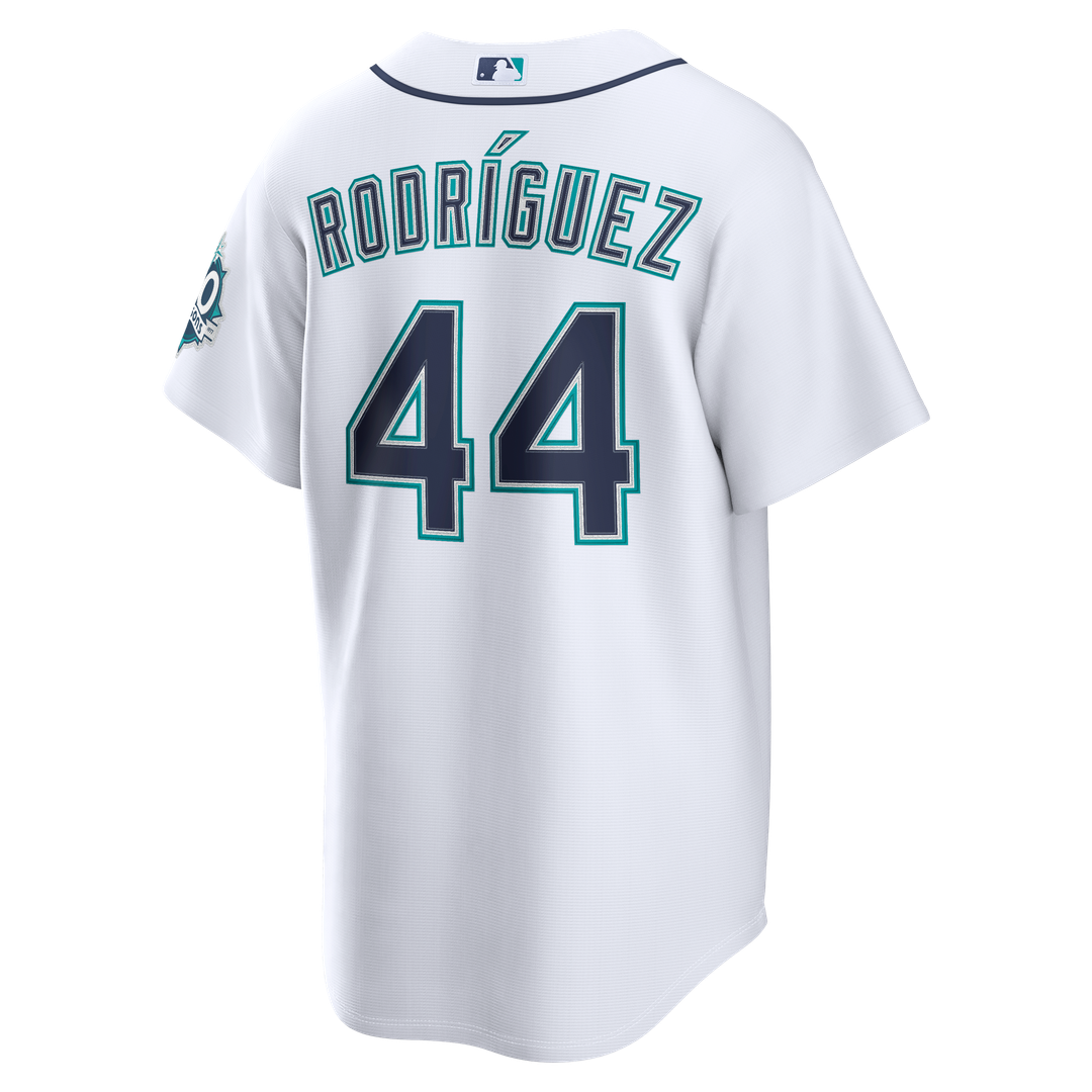 Seattle Mariners Julio Rodríguez Nike Home Stadium 50th Season Patch Jersey - White MLB Team Jersey Baseball Fan Apparel