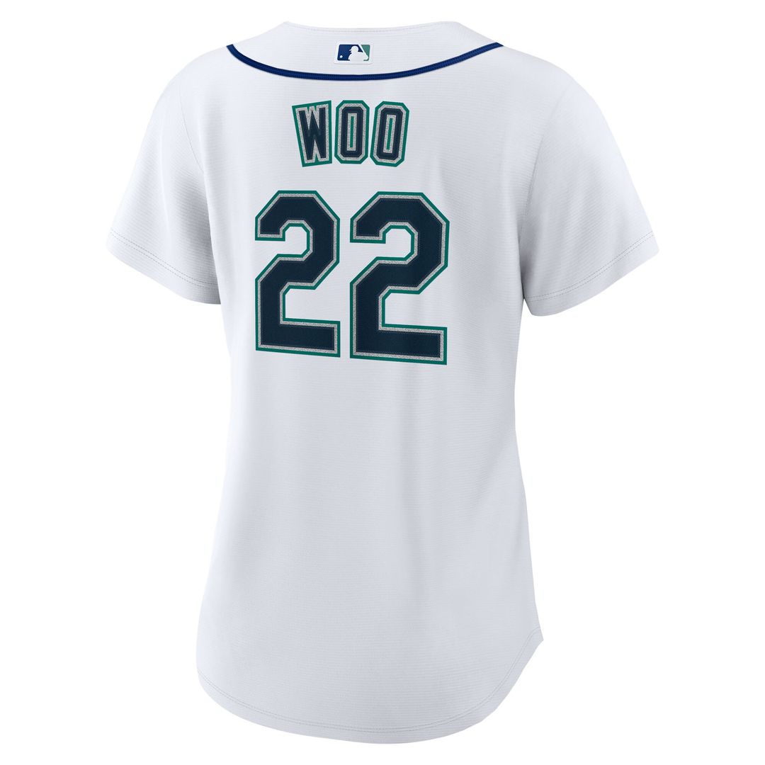Seattle Mariners Bryan Woo Nike Women's Home Replica Jersey - White MLB Team Jersey Baseball Fan Apparel
