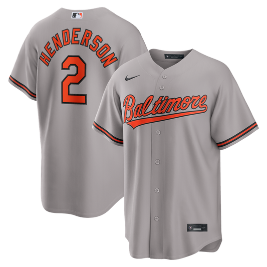 Baltimore Orioles Gunnar Henderson Nike Road Replica Jersey - Gray MLB Team Jersey Baseball Fan Apparel