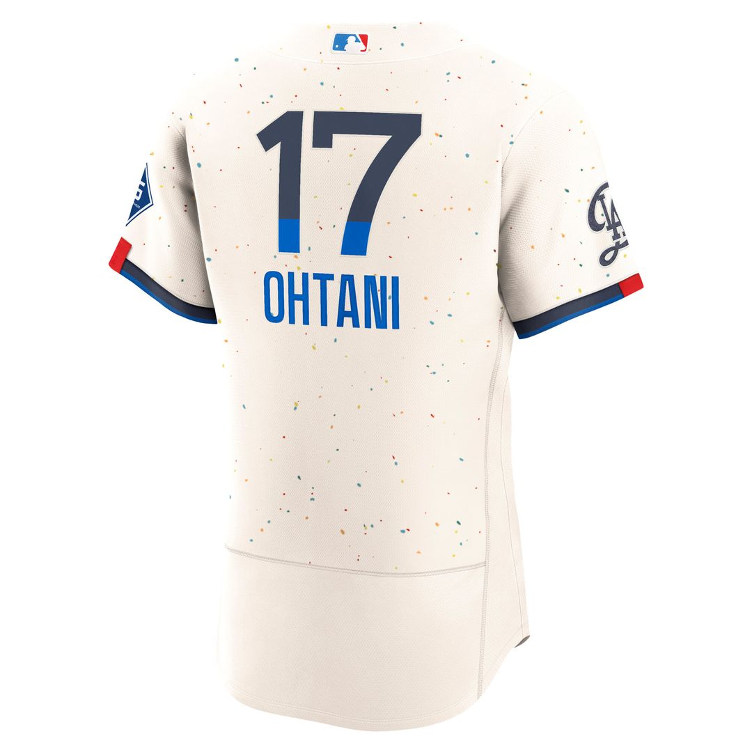 Los Angeles Dodgers Shohei Ohtani Nike City Connect Authentic Sponsor Patch Jersey - Cream MLB Team Jersey Baseball Fan Apparel