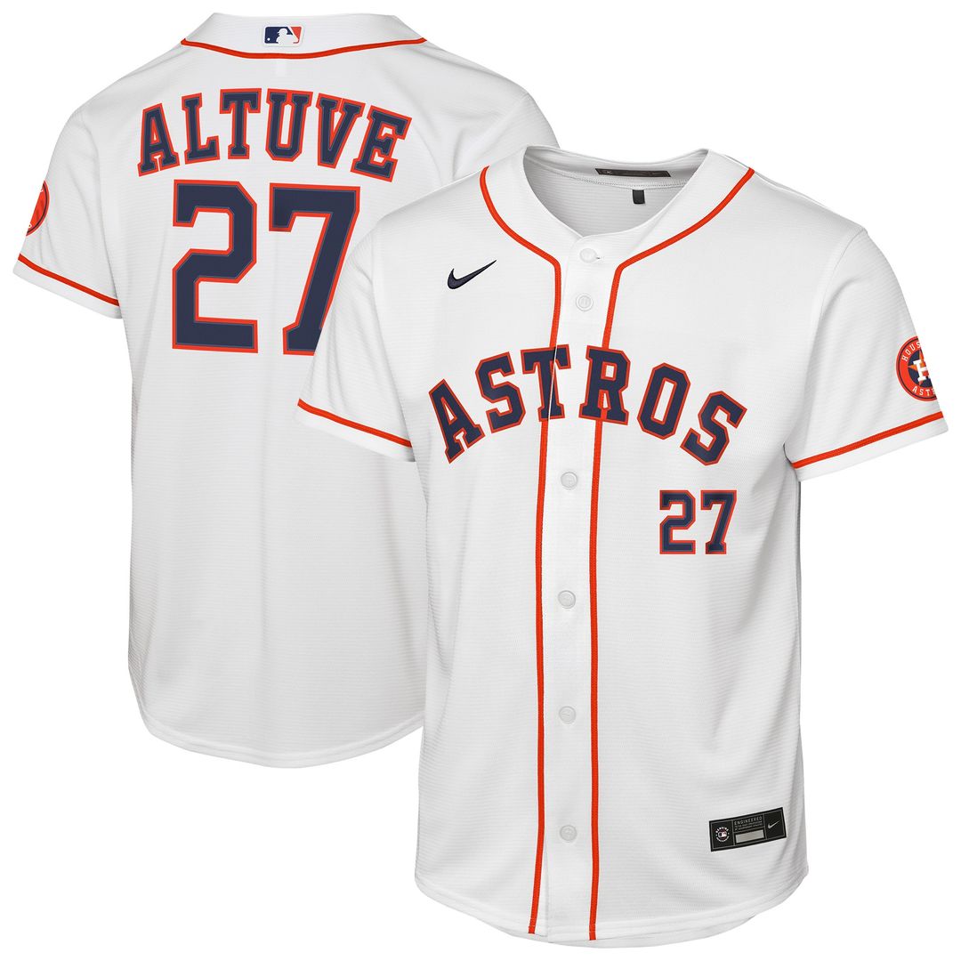Houston Astros Jose Altuve Nike Youth Home Stadium Jersey - White MLB Team Jersey Baseball Fan Apparel