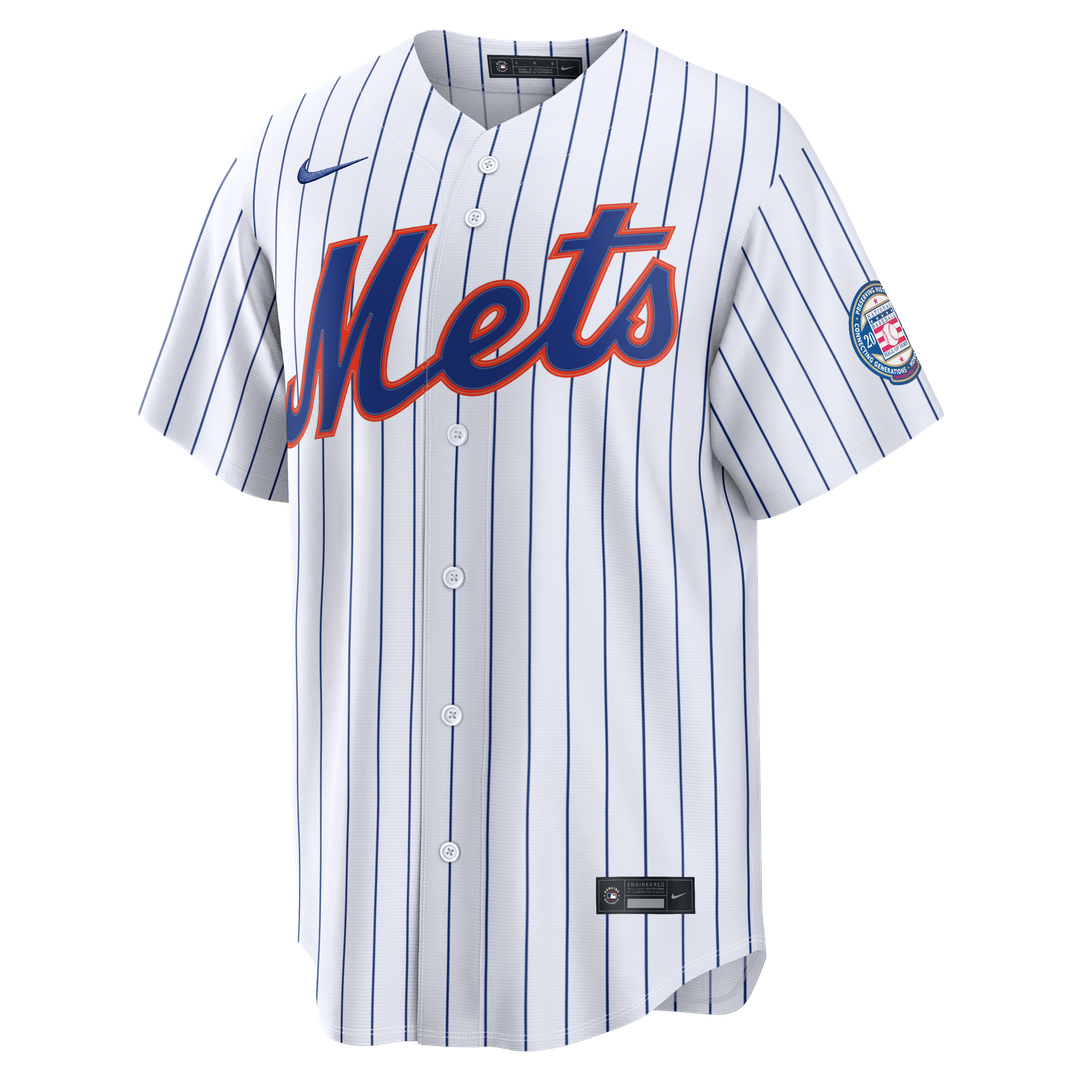 New York Mets Carlos Beltran Nike Home Replica 2026 Hall of Fame Patch Jersey - White MLB Team Jersey Baseball Fan Apparel