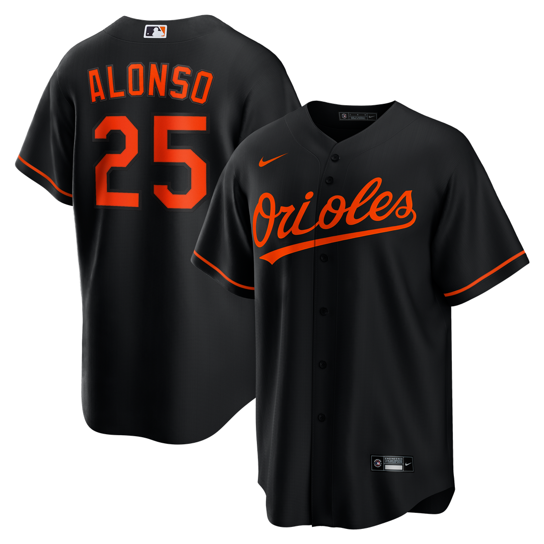 Baltimore Orioles Pete Alonso Nike Alternate Replica Jersey - Black MLB Team Jersey Baseball Fan Apparel
