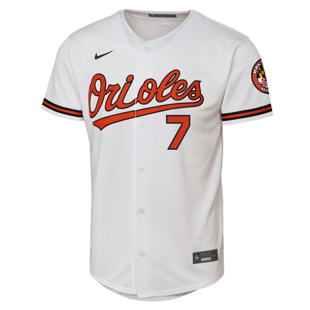 Baltimore Orioles Jackson Holliday Nike Youth Home Stadium Player Jersey - White MLB Team Jersey Baseball Fan Apparel