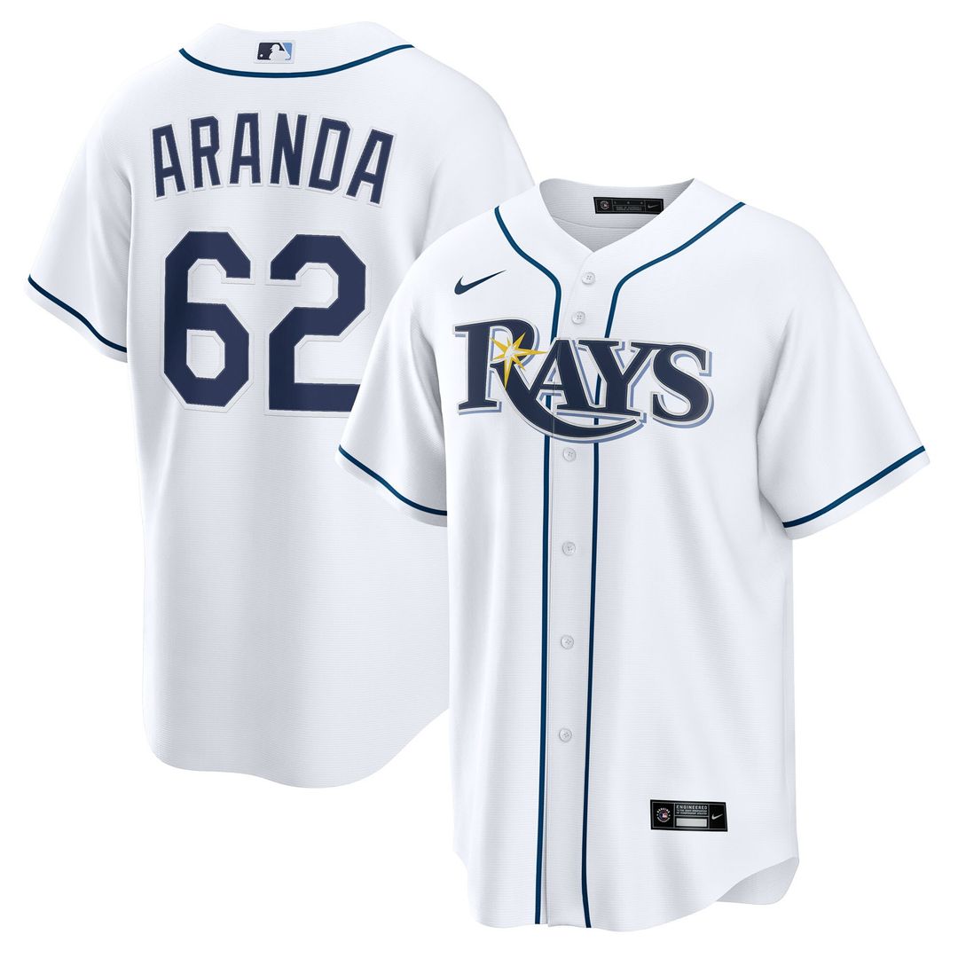 Tampa Bay Rays Jonathan Aranda Nike Home Replica Jersey - White MLB Team Jersey Baseball Fan Apparel