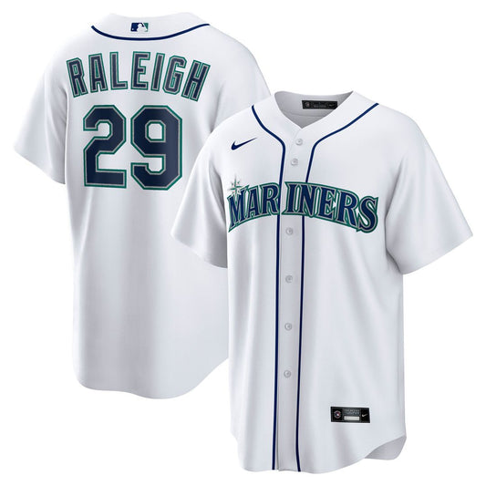 Seattle Mariners Cal Raleigh Nike Home Replica Player Jersey - White MLB Team Jersey Baseball Fan Apparel