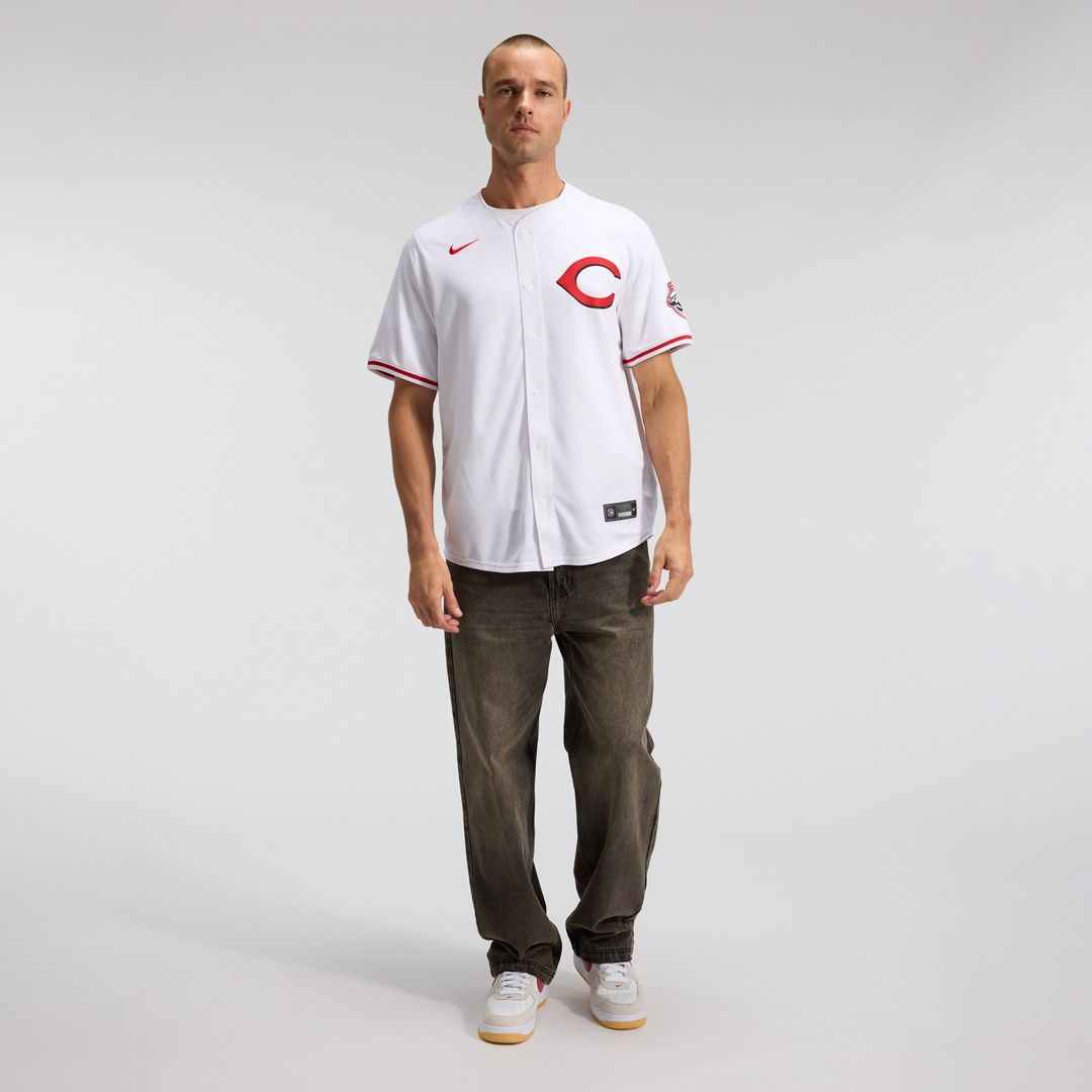 Cincinnati Reds Elly De La Cruz Nike Alternate 2 Limited Player Jersey - White MLB Team Jersey Baseball Fan Apparel