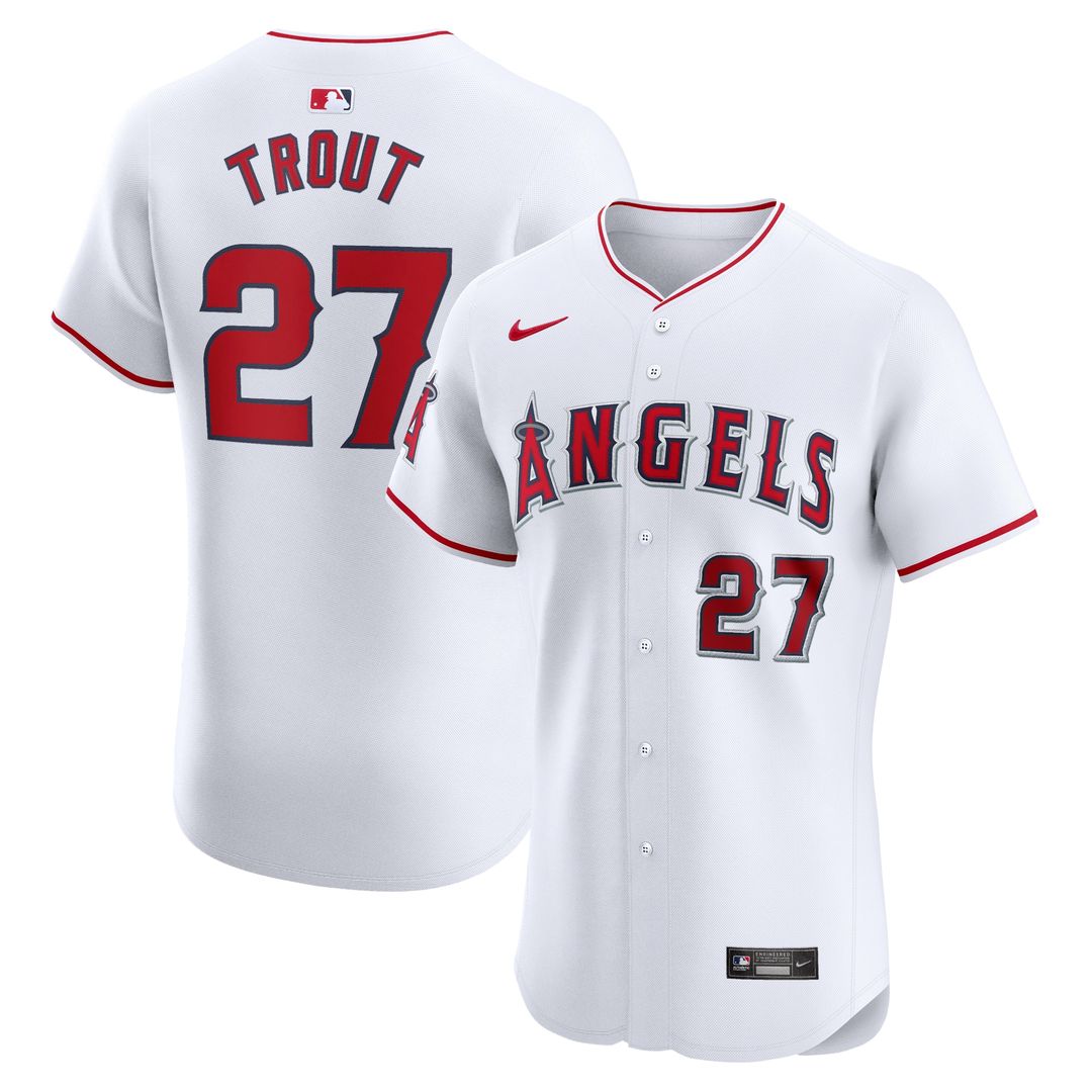 Los Angeles Angels Mike Trout Nike Home Elite Player Jersey - White MLB Team Jersey Baseball Fan Apparel