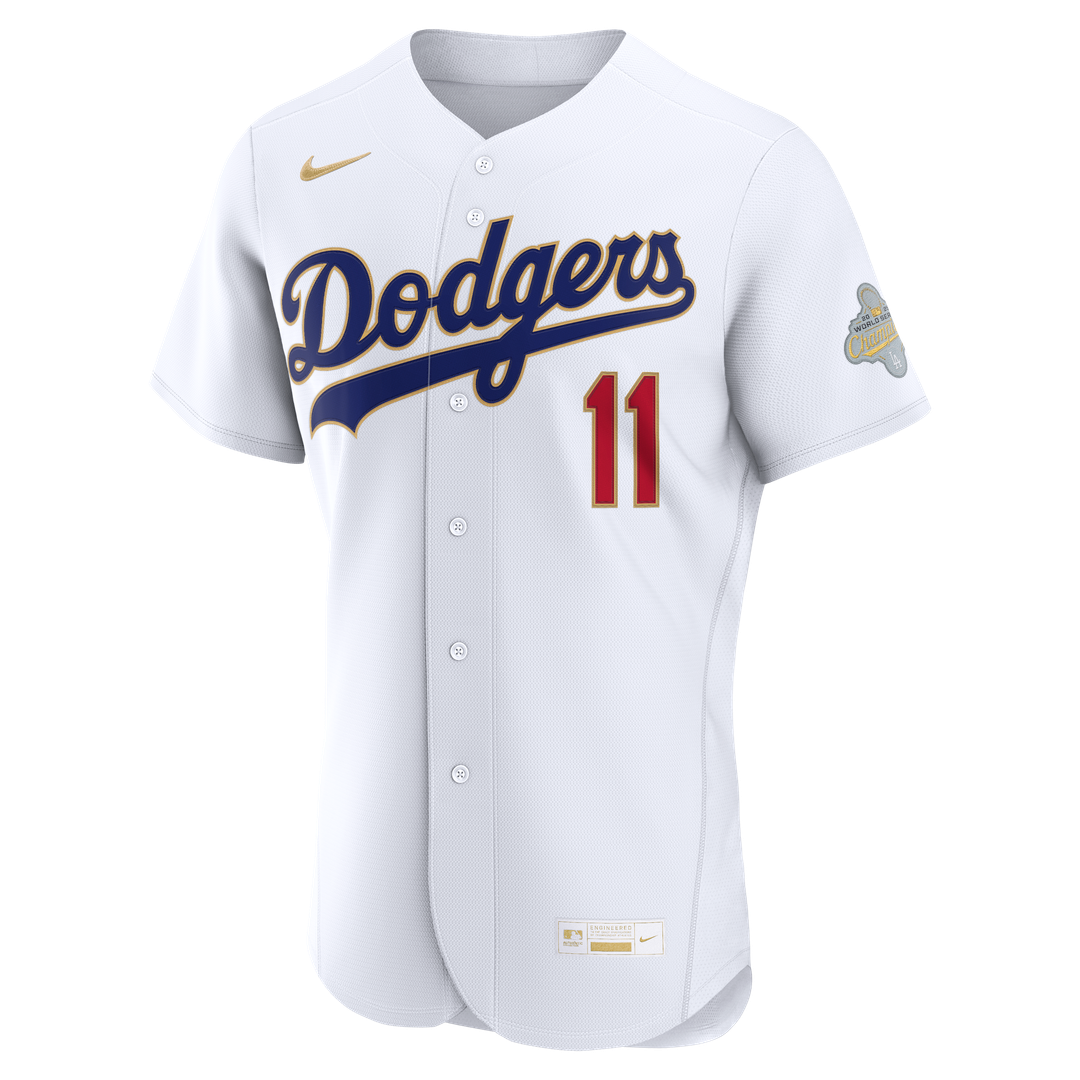Los Angeles Dodgers Roki Sasaki Nike 2026 Gold Collection Authentic Jersey - White MLB Team Jersey Baseball Fan Apparel