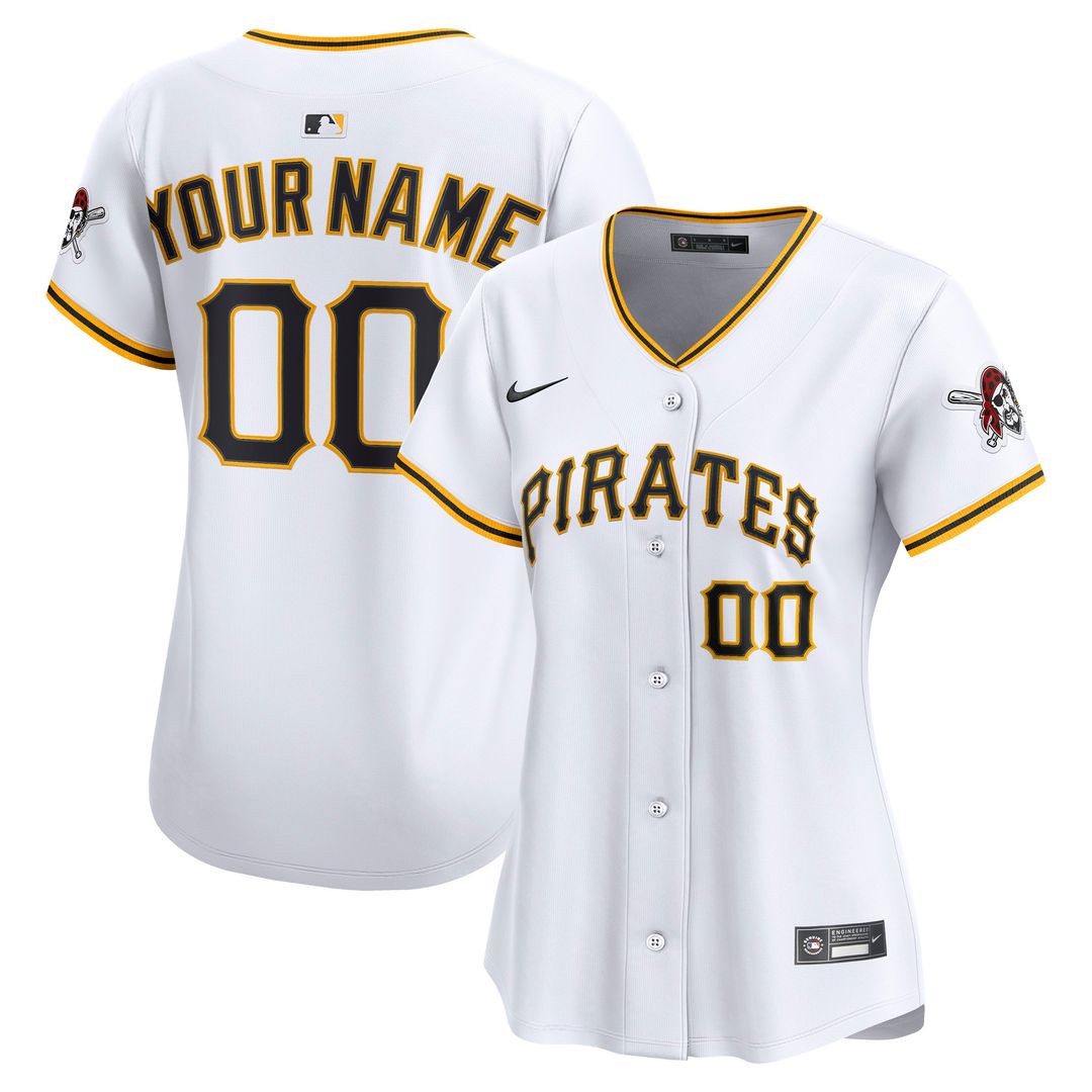 Pittsburgh Pirates Nike Women's Home Limited Custom Jersey - White MLB Team Jersey Baseball Fan Apparel