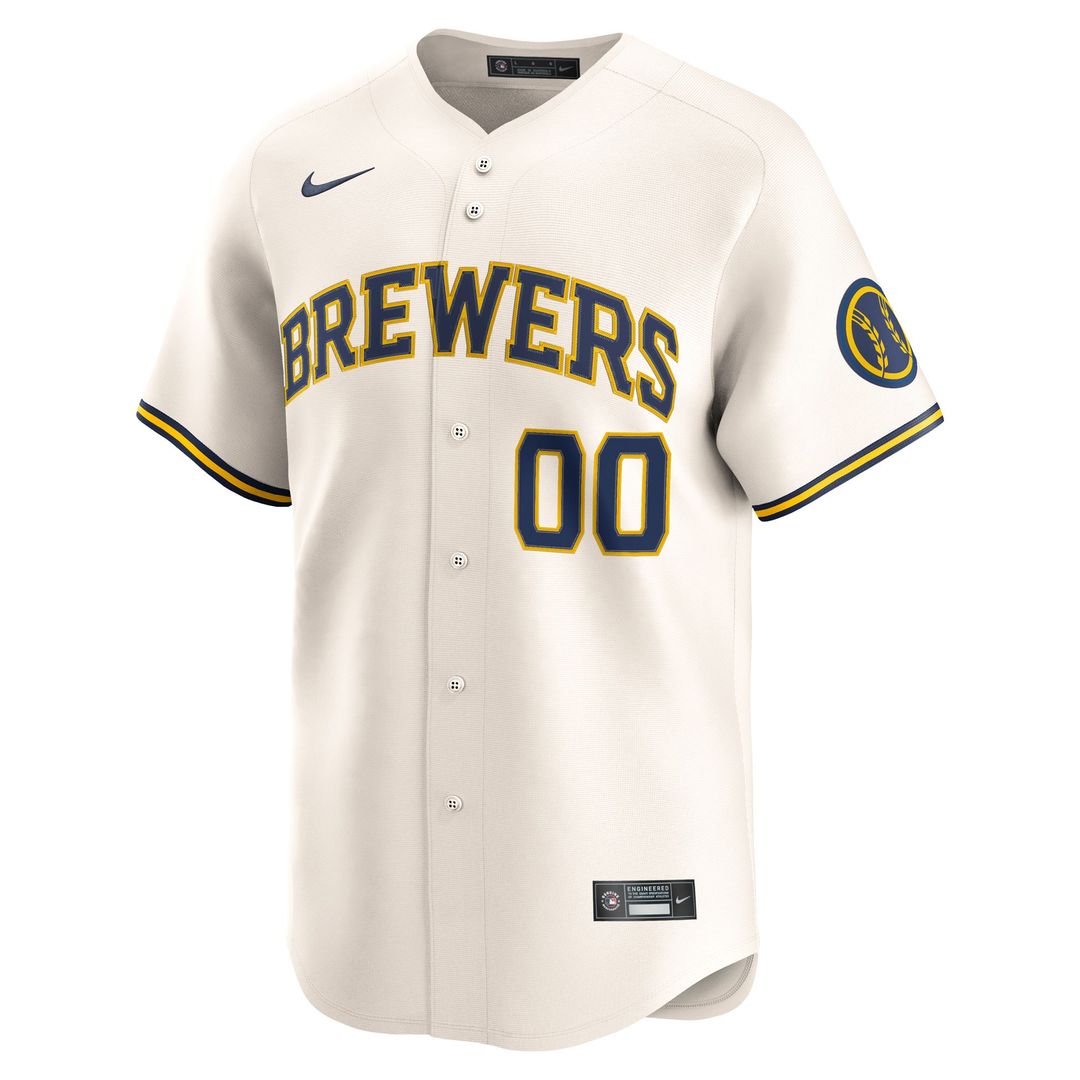 Milwaukee Brewers Nike Home Limited Pick - A - Player Retired Roster Jersey - Cream MLB Team Jersey Baseball Fan Apparel