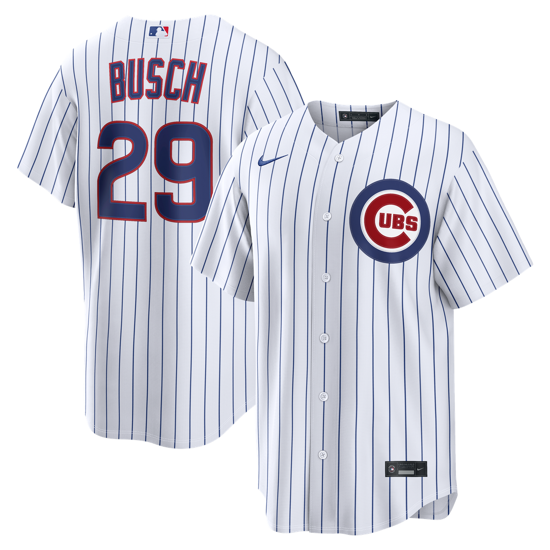 Chicago Cubs Michael Busch Nike Home Replica Jersey - White MLB Team Jersey Baseball Fan Apparel