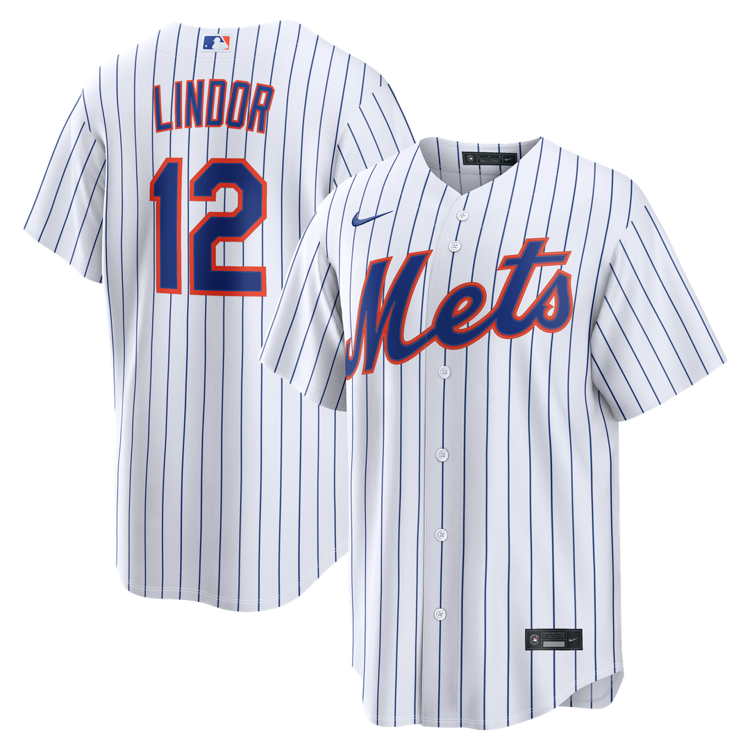 New York Mets Francisco Lindor Nike Home Replica Jersey - White MLB Team Jersey Baseball Fan Apparel