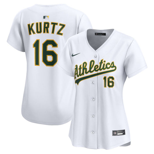 Athletics Nick Kurtz Nike Women's Home Limited Player Jersey - White MLB Team Jersey Baseball Fan Apparel