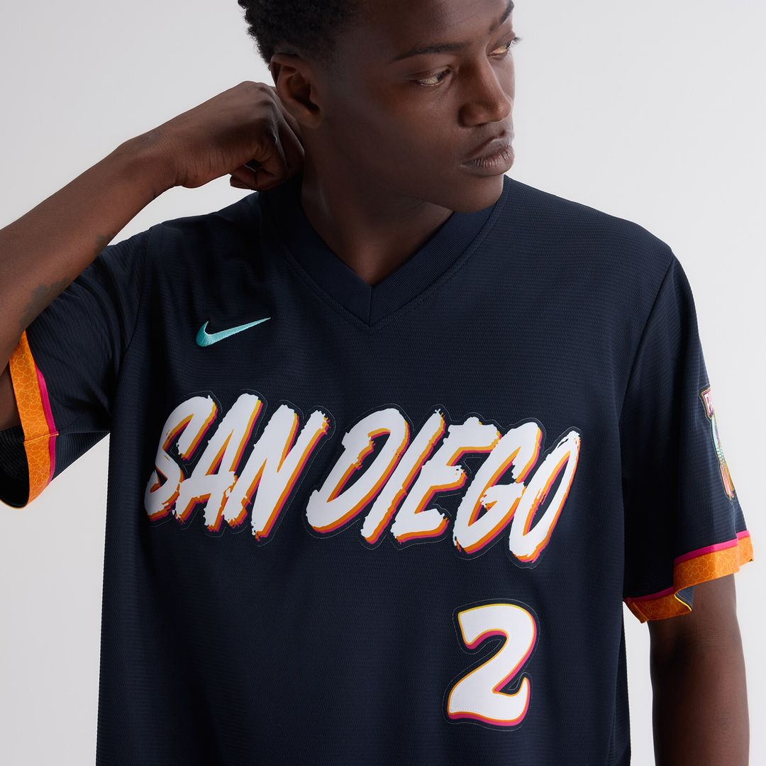 San Diego Padres Xander Bogaerts Nike 2026 City Connect Stadium Jersey - Obsidian MLB Team Jersey Baseball Fan Apparel