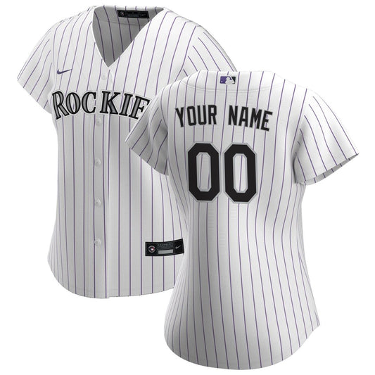 Colorado Rockies Nike Women's Home Replica Custom Jersey - White MLB Team Jersey Baseball Fan Apparel