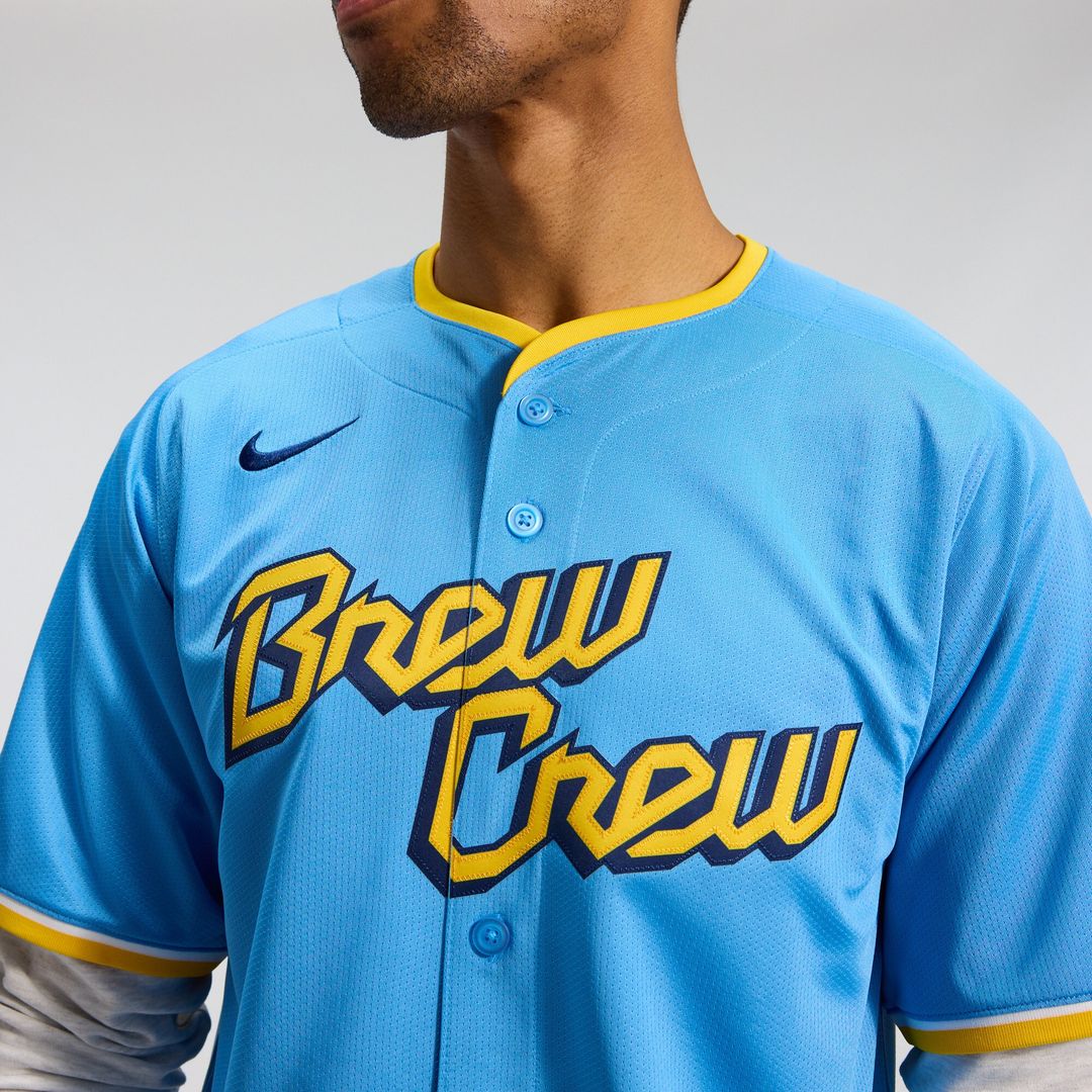 Milwaukee Brewers Nike City Connect Limited Jersey - Light Blue MLB Team Jersey Baseball Fan Apparel