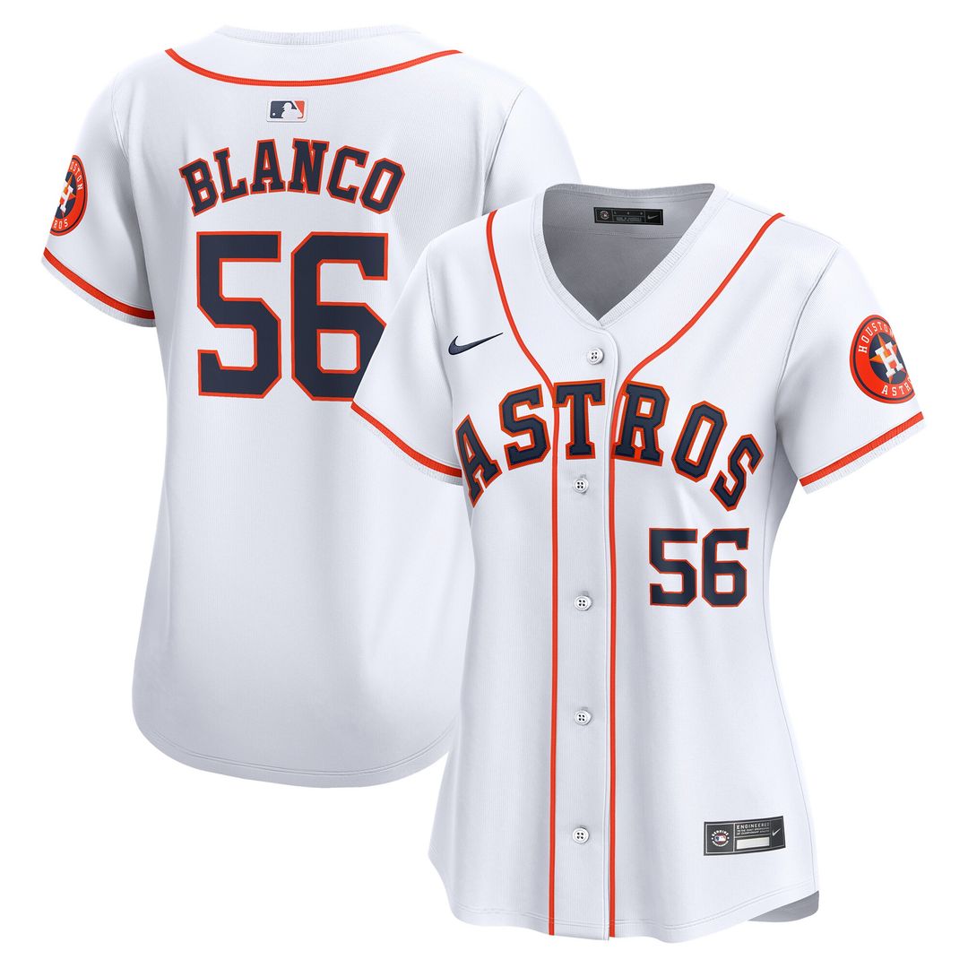 Houston Astros Ronel Blanco Nike Women's Home Limited Jersey - White MLB Team Jersey Baseball Fan Apparel