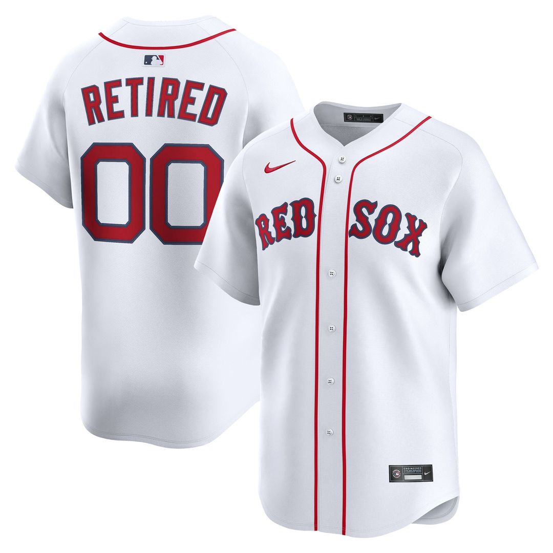 Boston Red Sox Nike Home Limited Pick - A - Player Retired Roster Jersey - White MLB Team Jersey Baseball Fan Apparel
