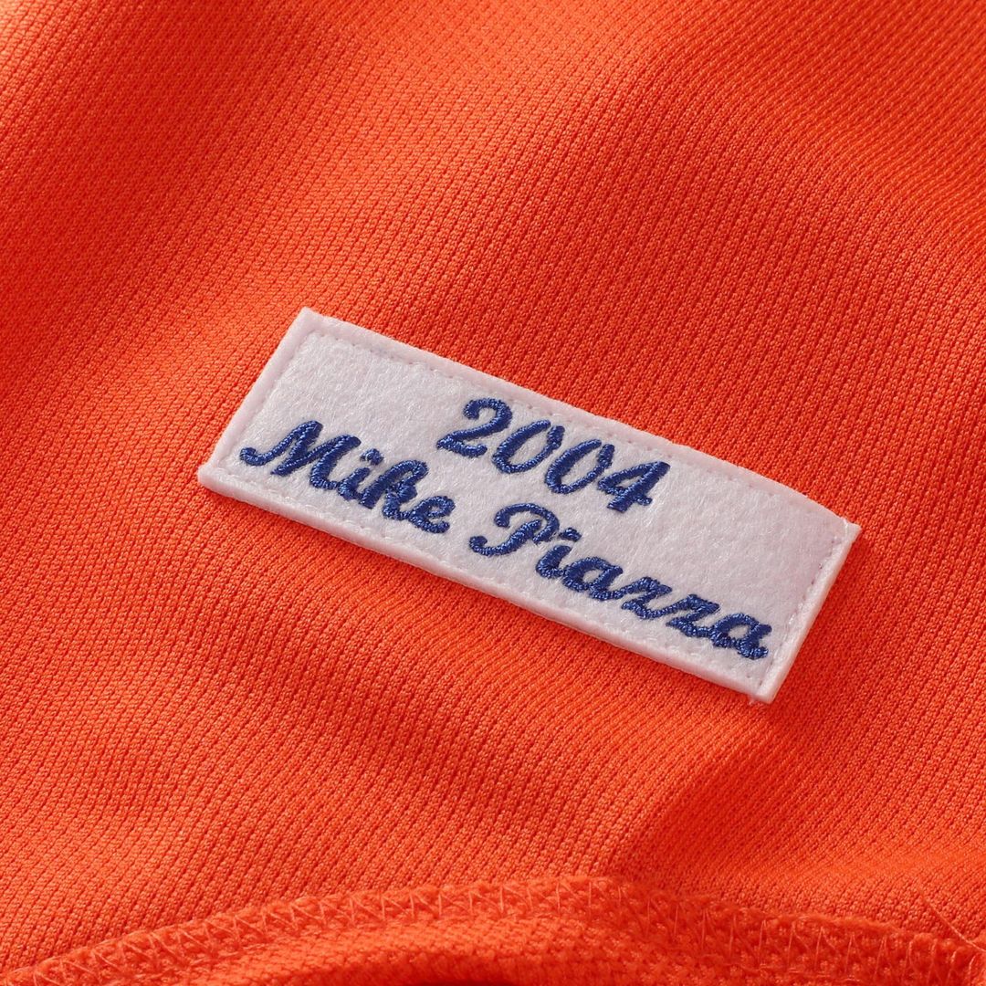New York Mets Mike Piazza Mitchell & Ness Cooperstown Mesh Batting Practice Button - Up Jersey - Orange MLB Team Jersey Baseball Fan Apparel