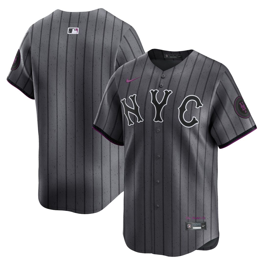 New York Mets Nike 2024 City Connect Limited Jersey - Graphite MLB Team Jersey Baseball Fan Apparel