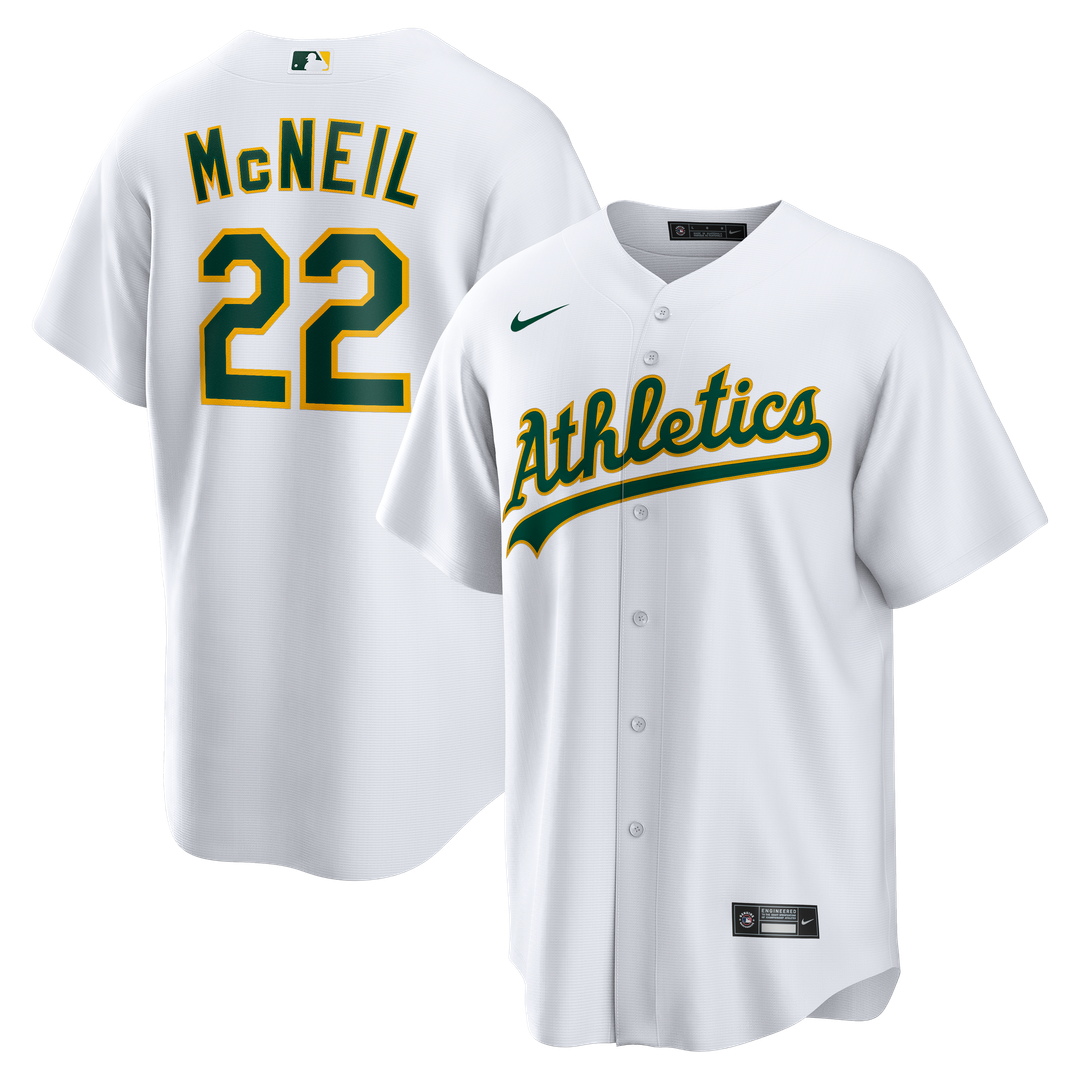 Athletics Jeff McNeil Nike Home Replica Jersey - White MLB Team Jersey Baseball Fan Apparel