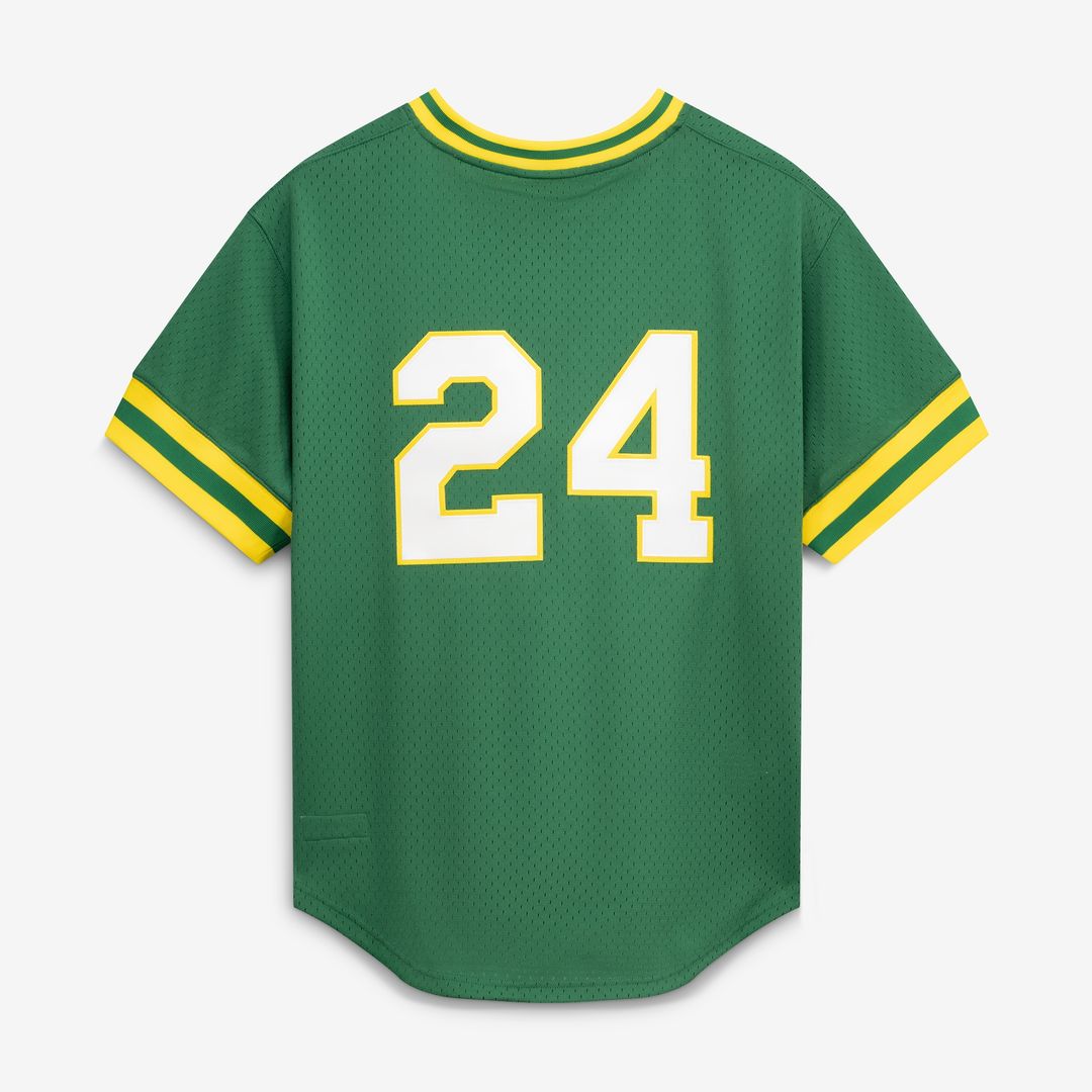 Athletics Rickey Henderson Mitchell & Ness Authentic Batting Practice Jersey - Green MLB Team Jersey Baseball Fan Apparel