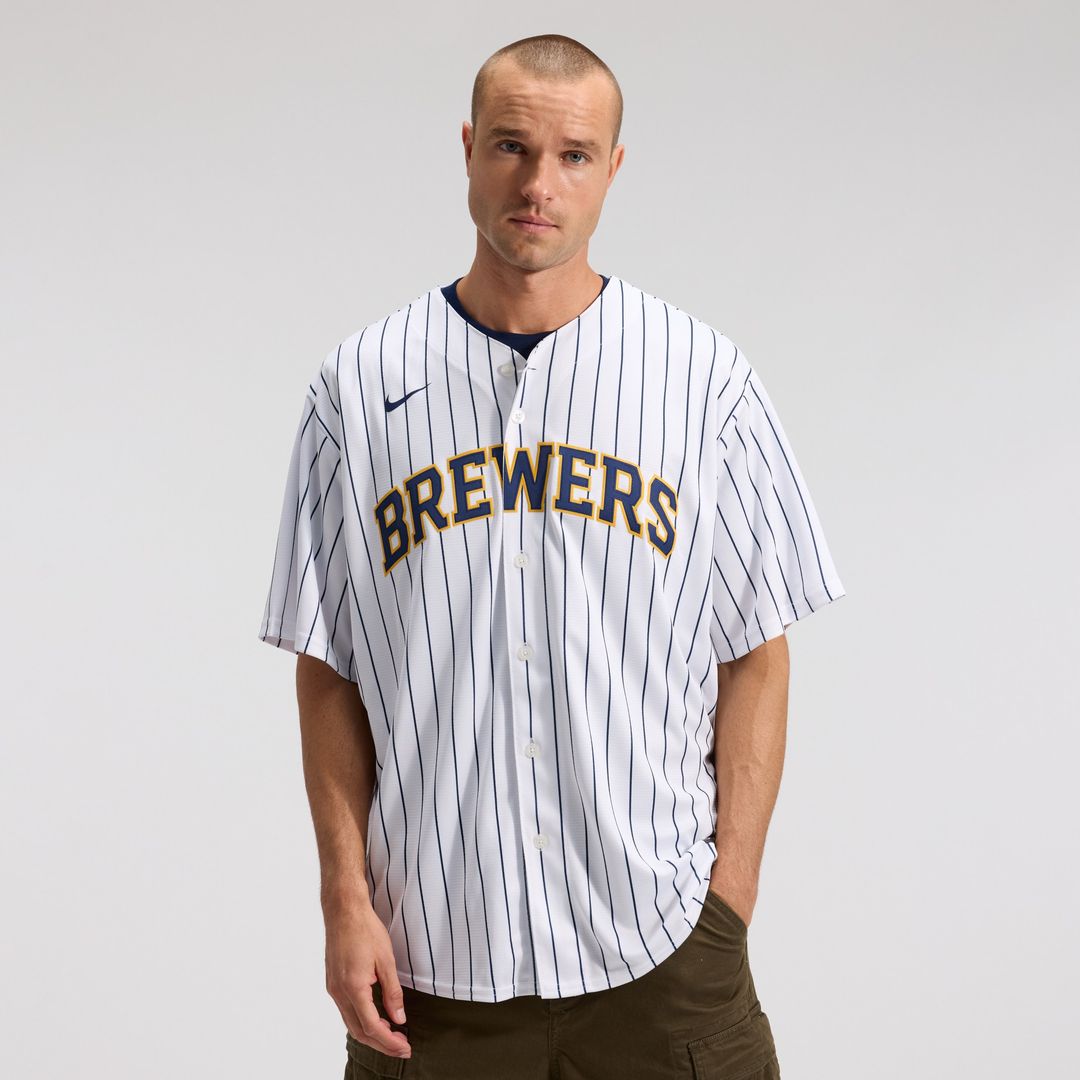 Milwaukee Brewers Christian Yelich Nike Alternate Replica Player Jersey - White MLB Team Jersey Baseball Fan Apparel