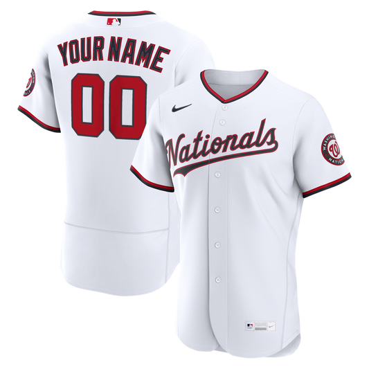 Washington Nationals Nike Home Authentic Custom Jersey - White MLB Team Jersey Baseball Fan Apparel