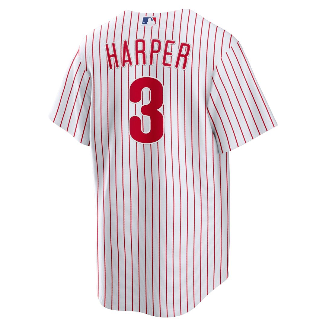 Philadelphia Phillies Bryce Harper Nike Home Replica Player Name Jersey - White MLB Team Jersey Baseball Fan Apparel