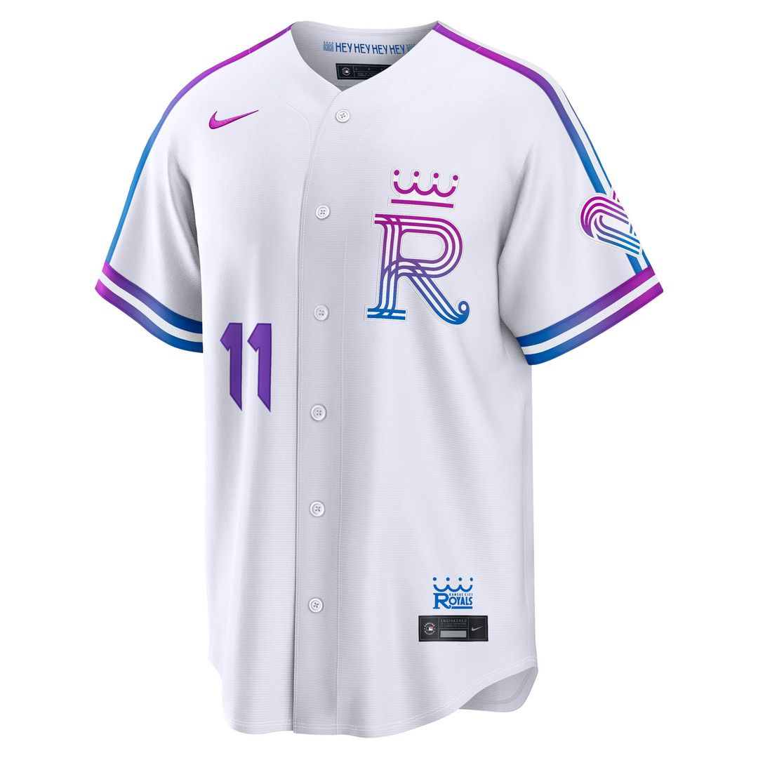 Kansas City Royals Maikel Garcia Nike 2026 City Connect Stadium Jersey - White MLB Team Jersey Baseball Fan Apparel