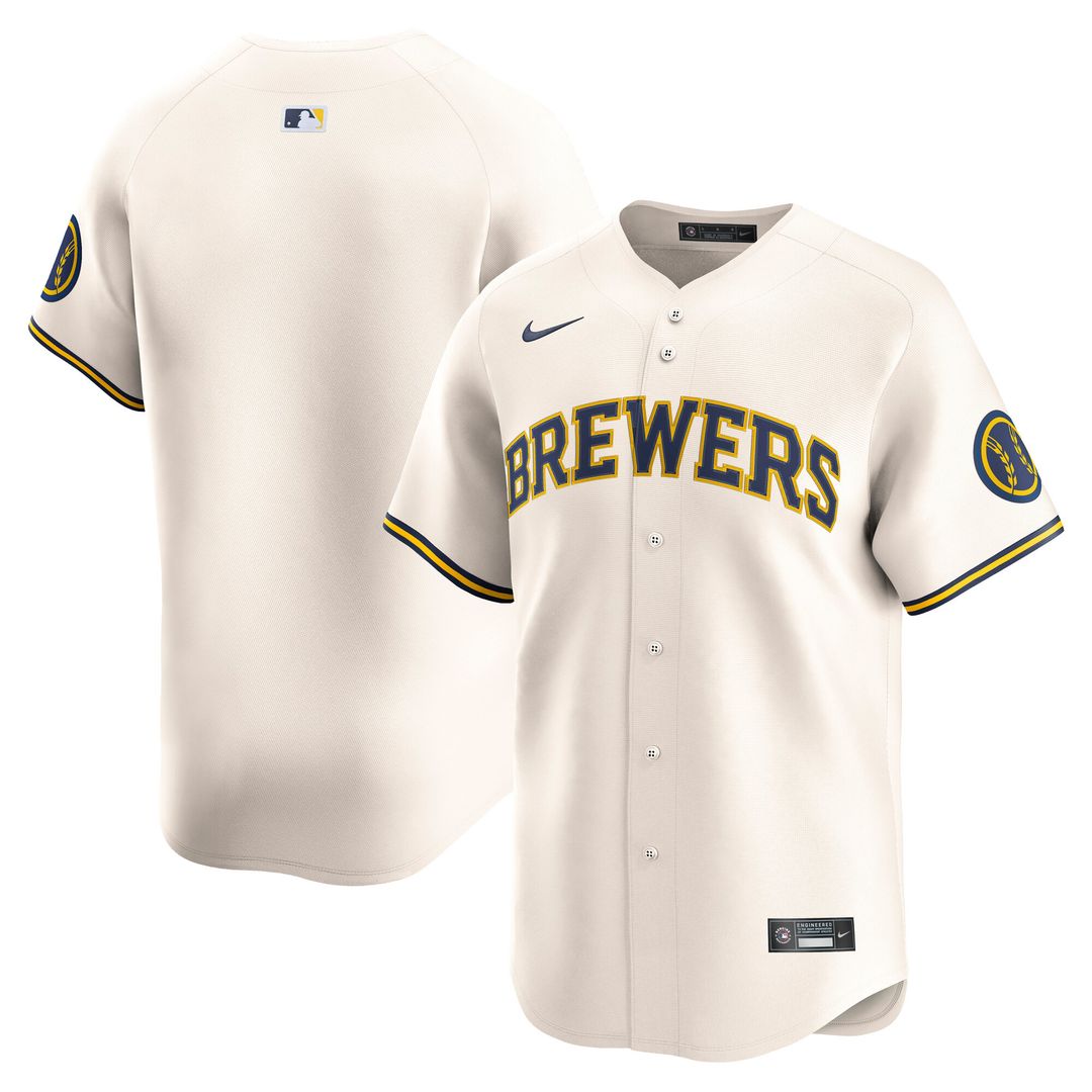 Milwaukee Brewers Nike Home Limited Jersey - Cream MLB Team Jersey Baseball Fan Apparel
