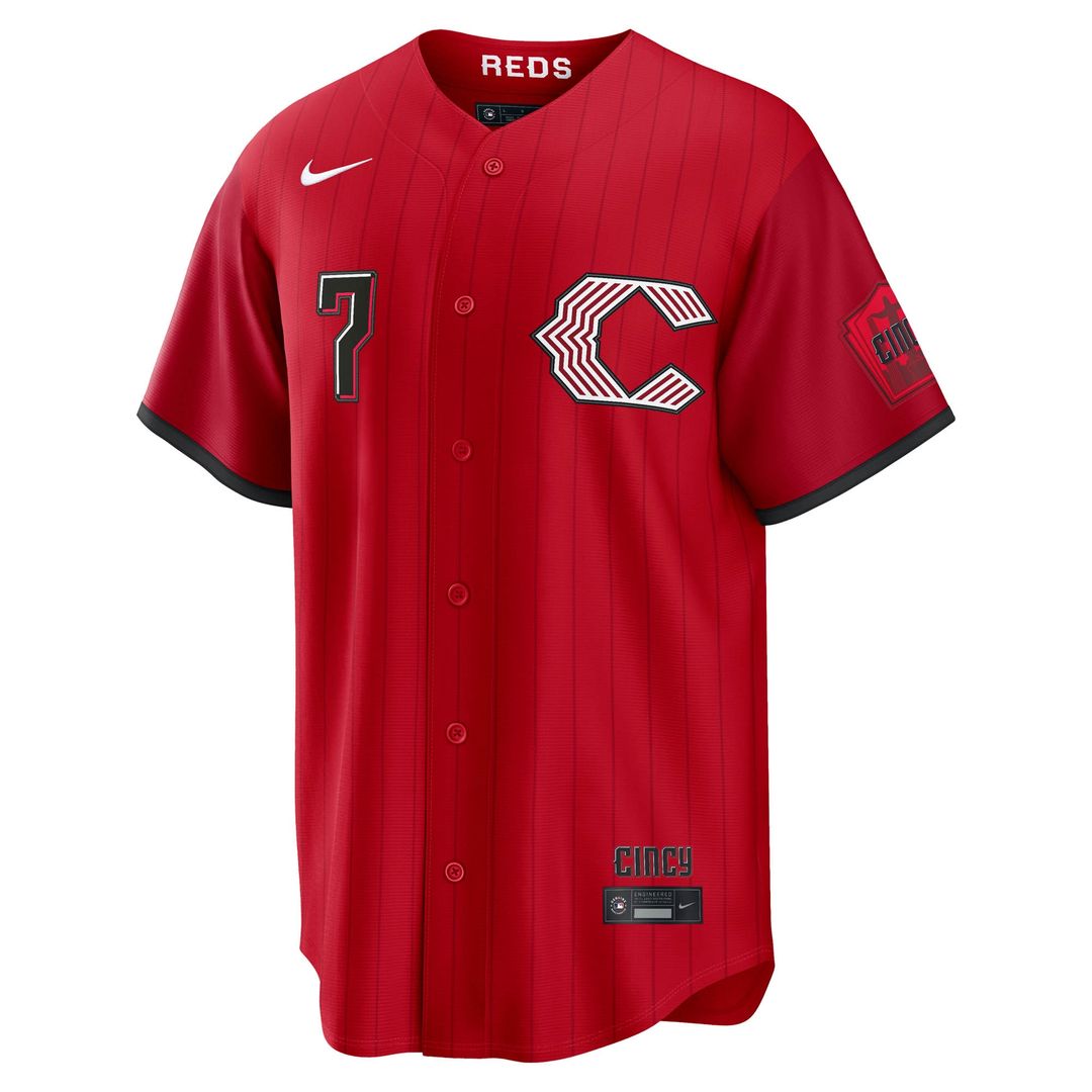 Cincinnati Reds Spencer Steer Nike 2026 City Connect Stadium Jersey - Red MLB Team Jersey Baseball Fan Apparel