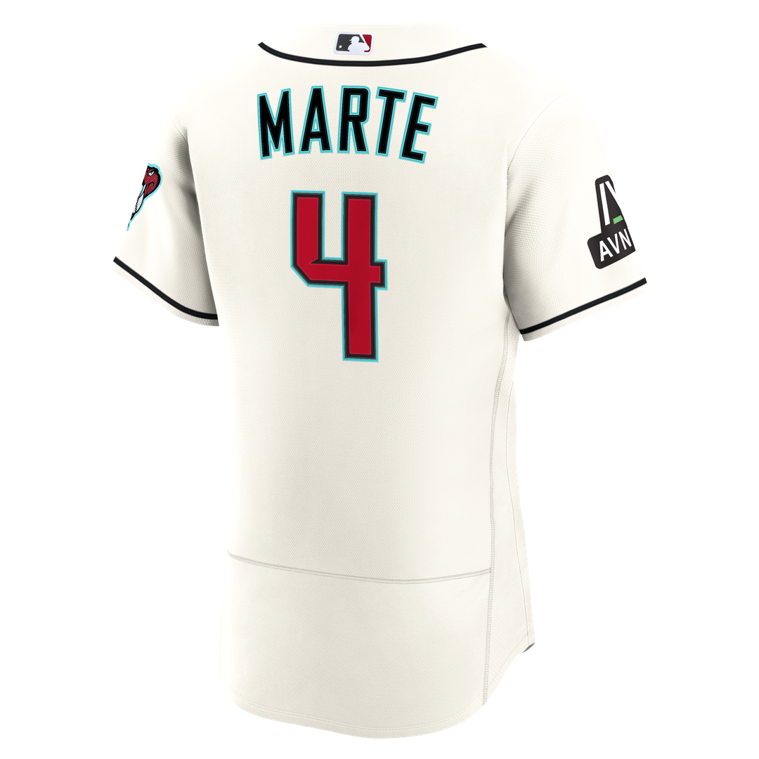 Arizona Diamondbacks Ketel Marte Nike Home Authentic Sponsor Patch Jersey - Cream MLB Team Jersey Baseball Fan Apparel