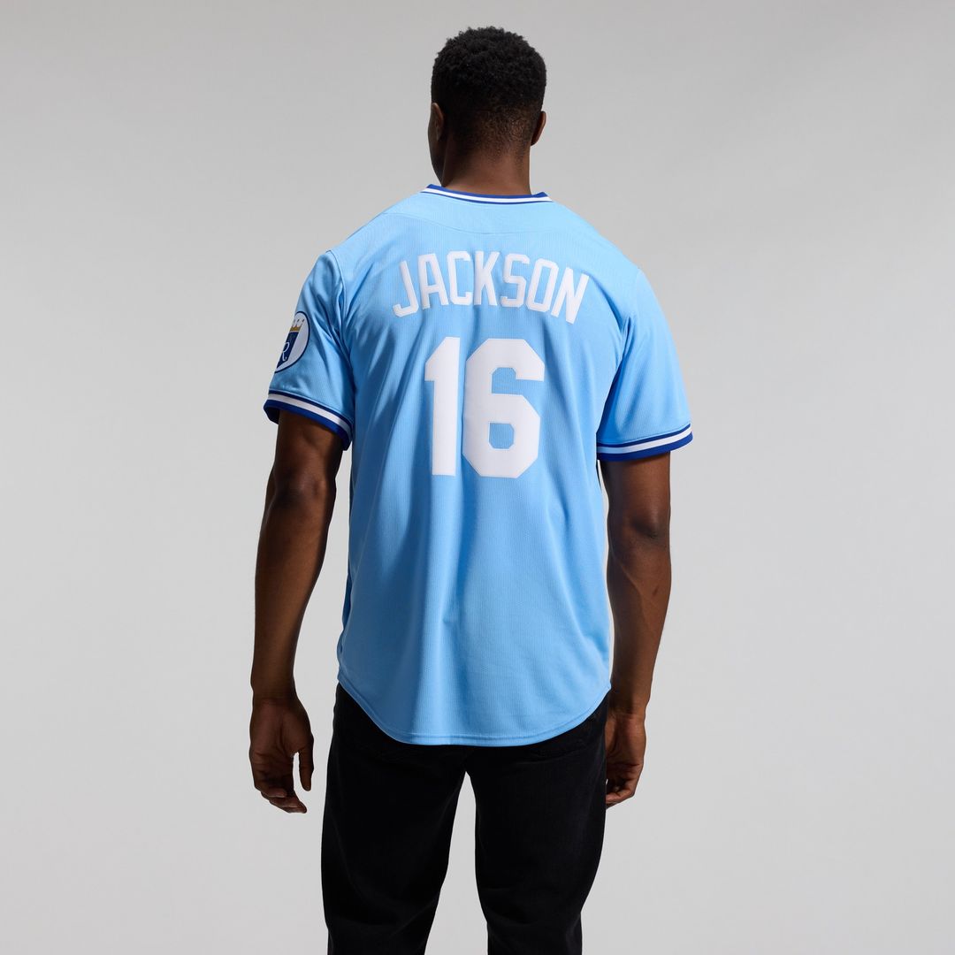 Kansas City Royals Bo Jackson Nike Throwback Cooperstown Limited Jersey - Light Blue MLB Team Jersey Baseball Fan Apparel