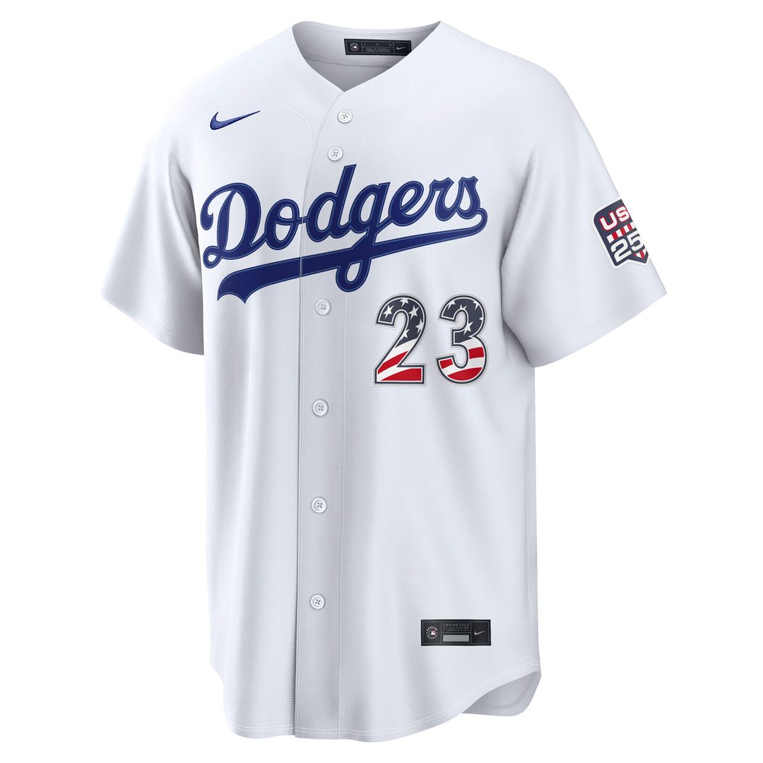 Los Angeles Dodgers Kyle Tucker Nike USA 250 Fourth of July Home Stadium Jersey - White MLB Team Jersey Baseball Fan Apparel