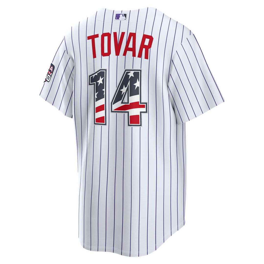 Colorado Rockies Ezequiel Tovar Nike USA 250 Fourth of July Home Stadium Jersey - White MLB Team Jersey Baseball Fan Apparel