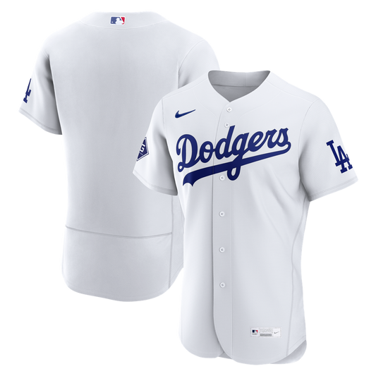 Los Angeles Dodgers Nike Home Sponsor Patch Authentic Jersey - White MLB Team Jersey Baseball Fan Apparel